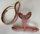 French bulldog leather harness and lead set